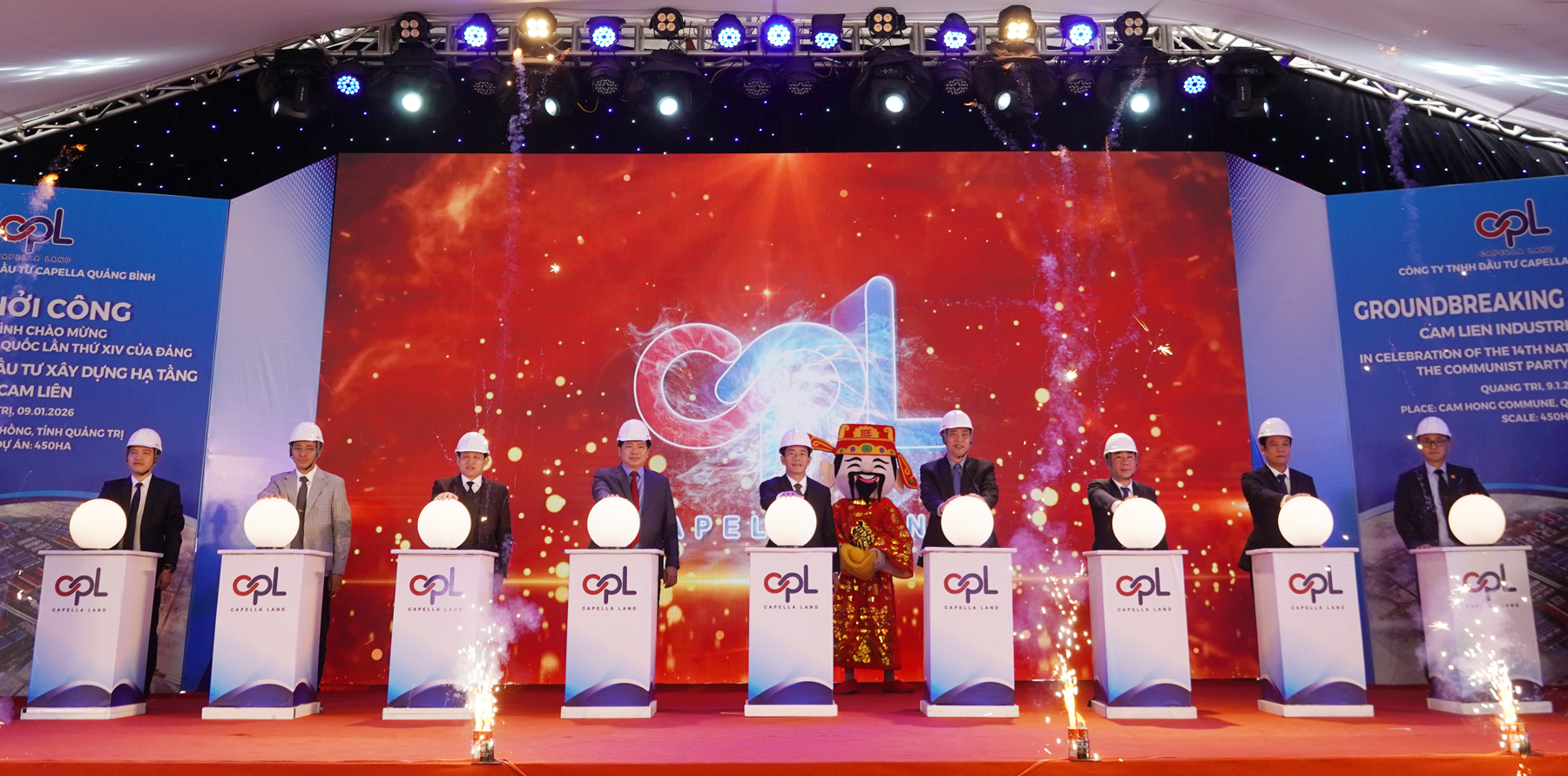 (TIN ẢNH) Toàn cảnh lễ khởi công dự án đầu tư xây dựng và kinh doanh cơ sở hạ tầng Khu công nghiệp Cam Liên